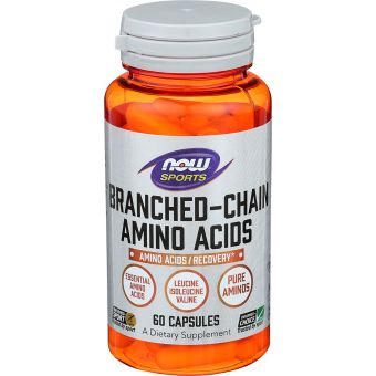 BCAA аминокислоты с разветвленной цепью, Branched Chain Amino, Now Foods, Sports, 60 капсул