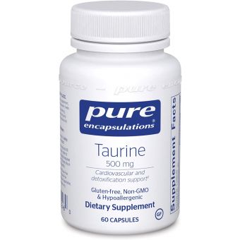 Таурин, Taurine, Pure Encapsulations, 500 мг, 60 капсул