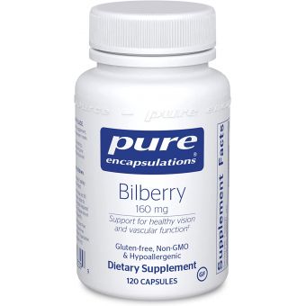 Экстракт Черники, Bilberry, Pure Encapsulations, поддержка зрительной и сосудистой систем, 160 мг, 120 капсул