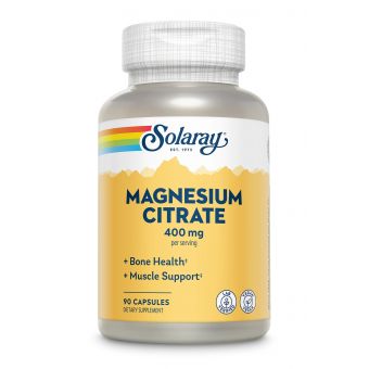 Магній цитрат, Magnesium Citrate, Solaray, 400 мг, 90 капсул