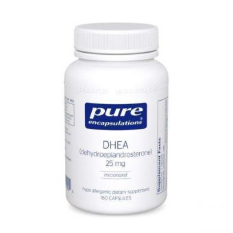 ДГЭА, DHEA, Pure Encapsulations, поддержка иммунитета, сжигания жира, гормонального баланса и эмоционального благополучия, 25 мг, 180 капсул