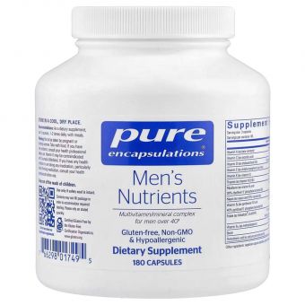 Поливитамины / минеральный комплекс для мужчин старше 40, Men's Nutrients, Pure Encapsulations, для поддержки здоровья простаты, энергии и выносливости, 180 капсул