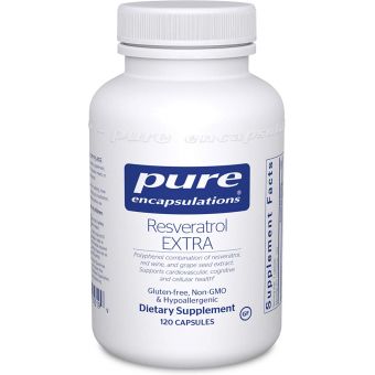 Ресвератрол, Resveratrol Extra, Pure Encapsulations, поддержка клеточной и сердечно-сосудистой функции, 120 капсул