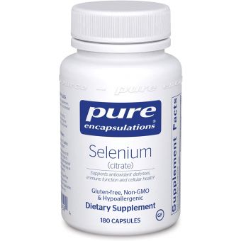 Селен (цитрат), Selenium (citrate), Pure Encapsulations, для антиоксидантной и сердечно-сосудистой поддержки, 180 капсул