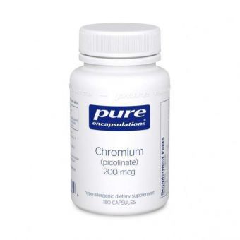 Хром (піколінат), Chromium (picolinate), Pure Encapsulations, 200 мкг, 180 капсул