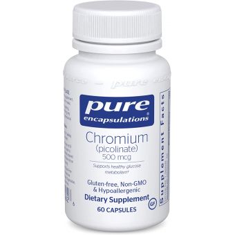 Хром (піколінат), Chromium (picolinate), Pure Encapsulations, 500 мкг, 60 капсул