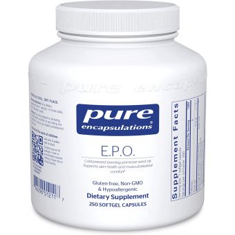 Масло примулы вечерней, E.P.O. (evening primrose oil), Pure Encapsulations, содержит 9% GLA, 250 капсул