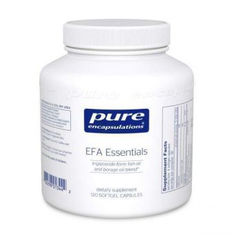 Рыбий жир в триглицеридной форме с маслом огуречника, EFA Essentials, Pure Encapsulations, 120 капсул