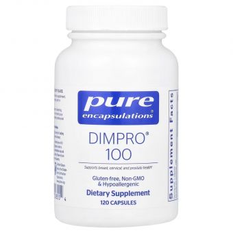 Индол-3-карбинол (метаболит), DIM-PRO® 100, Pure Encapsulations, для поддержки гормонального обмена, здоровья простаты и груди, 120 капсул