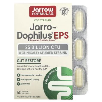 Пробиотики (дофилус), 25 млрд, Jarro-Dophilus EPS, Jarrow Formulas, 60 капсул