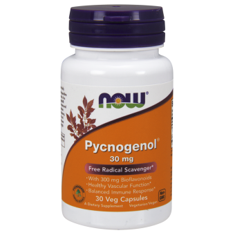 Пикногенол, Pycnogenol, Now Foods, 30 мг, 30 капсул.