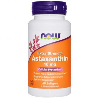 Астаксантин, Astaxanthin, Now Foods, 10 мг, 60 капсул