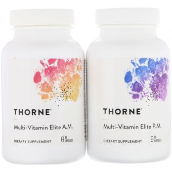 Мультивітаміни еліт, Multi-Vitamin Elite, Thorne, 2 пляшки по 90 капсул