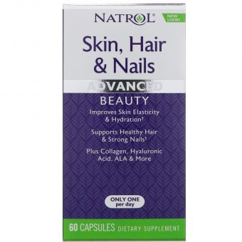 Витамины для волос, кожи и ногтей, Skin, Hair & Nails, Natrol, 60 капсул