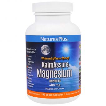 Цитрат магнію, Magnesium, Nature's Plus, Kalmassure, 400 мг, 90 вегетаріанських капсул