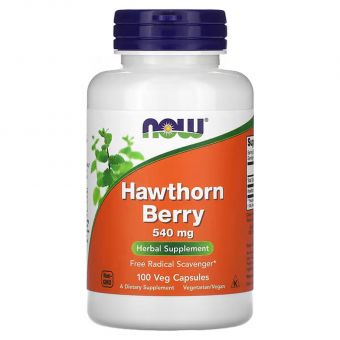 Боярышник, Hawthorn Berry, Now Foods, ягоды, 540 мг, 100 вегетарианских капсул 