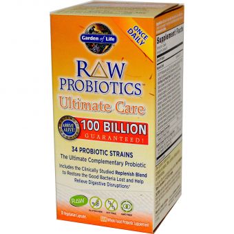 Пробиотики наилучшей поддержки, Probiotics Ultimate Care, Garden of Life, 30 капсул