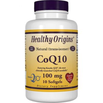 Коэнзим CoQ10, CoQ10 Gels (Kaneka Q10), Healthy Origins, 100 мг, 10 кап.