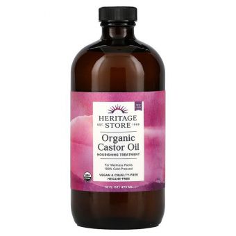 Касторова олія, Castor Oil, Heritage Products, органік, 473 мл