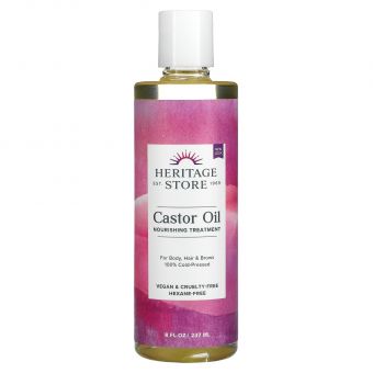 Касторовое масло, Castor Oil, Heritage Products, питательное средство, 237 мл