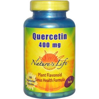 Кверцетин, Quercetin, Nature's Life, 400 мг, 100 вегетаріанських капсул