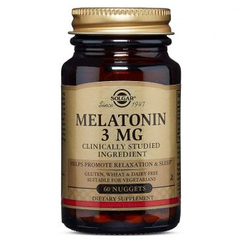 Мелатонин, Melatonin, Solgar, 3 мг, 60  таблеток для разжевывания 