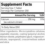 Кальций цитрат, Calcium Citrate, Douglas Laboratories, для поддержки прочности и структуры костей и зубов, 250 мг, 250 таблеток