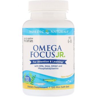 Омега-3 для подростков, Omega Focus, Nordic Naturals, 120 мини гелевых капсул