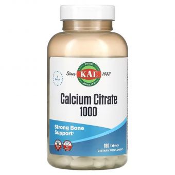 Цитрат кальцію, Calcium Citrate, KAL, 1000 мг, 180 таблеток