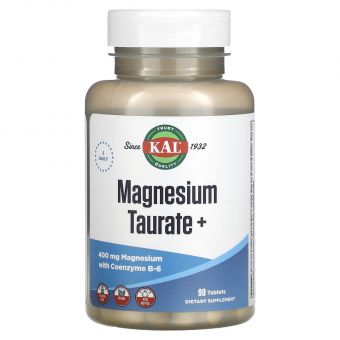 Таурат магнію +, Magnesium Taurate +, KAL, 400 мг, 90 таблеток (200 мг на таблетку)