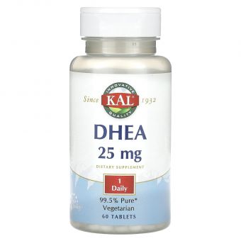 ДГЕА, DHEA, KAL, 25 мг, 60 таблеток