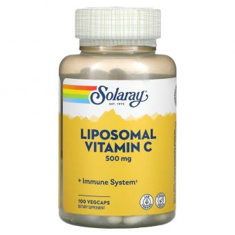 Витамин С липосомальный, Liposomal Vitamin C, Solaray, 500 мг, 100 вегетарианских капсул