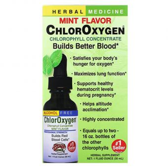 Концентрат хлорофилла, без спирта, ChlorOxygen, Chlorophyll Concentrate, Herbs Etc., со вкусом мяты, 30 мл