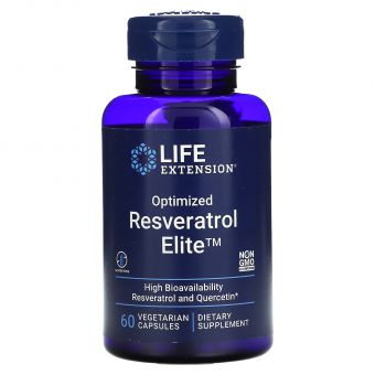 Ресвератрол, Optimized Resveratrol Elite, Life Extension, 60 вегетарианских капсул