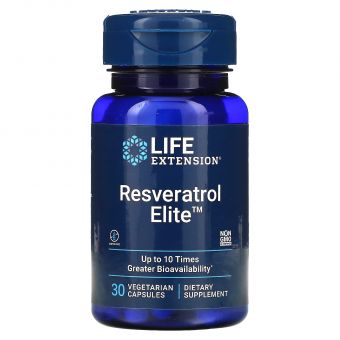 Ресвератрол, Resveratrol Elite, Life Extension, 30 вегетарианских капсул