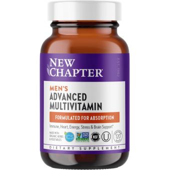 Щоденні вітаміни для чоловіків, Men&#39;s Advanced Multivitamin, New Chapter, 120 вегетаріанських таблеток