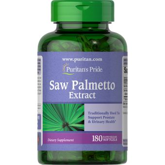 Со пальметто, Saw Palmetto, Puritan's Pride, екстракт, 180 гелевих капсул