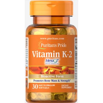 Вітамін К-2, Vitamin K-2 (MenaQ7), Puritan's Pride, 50 мкг, 30 капсул