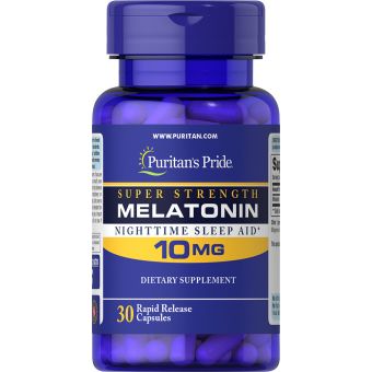 Мелатонин, Melatonin, Puritan's Pride, 10 мг, 30 капсул