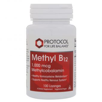 Метил В12, Methyl B12, Protocol for Life Balance 1000 мкг, 100 пастилок