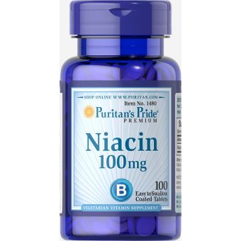 Ніацин, Niacin, Puritan's Pride, 100 мг, 100 таблеток