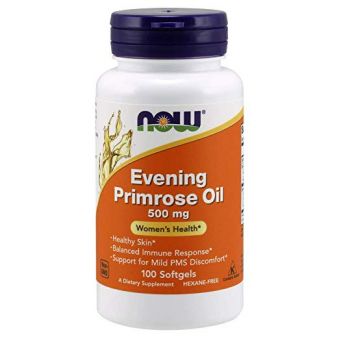 Масло вечерней примулы, Evening Primrose Oil, Now Foods, 500 мг, 100 капсул