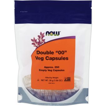 Пустые капсулы "00", Double "00"Veg Capsules, Now Foods, двойные, 250 пустых вегетарианских капсул 