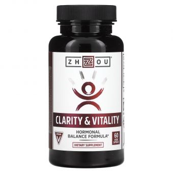 ДГЭА (дегидроэпиандростерон), Clarity & Vitality, Zhou Nutrition, гормональная сбалансированная формула, 60 вегетарианских капсул