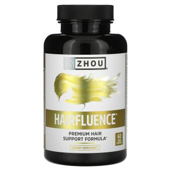 Премиум-формула для роста волос, Hairfluence, Zhou Nutrition, 60 вегетарианских капсул