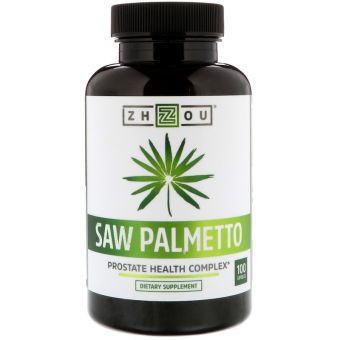 Со пальметто, здоровье простаты, Saw Palmetto, Zhou Nutrition, 100 капсул