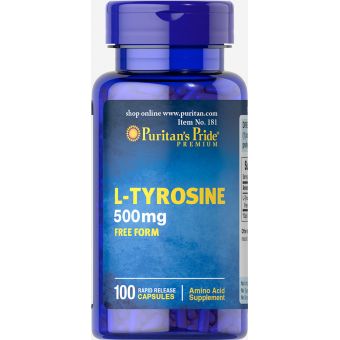 Л-тирозин, L-Tyrosine, Puritan's Pride, 500 мг, 100 капсул