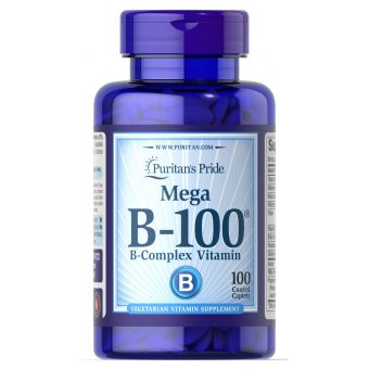 Вітаміни групи В, комплекс, Vitamin B-100, Puritan's Pride, 100 капсул