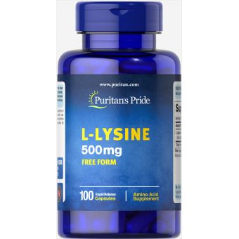 Лізин, L-Lysine, Puritan's Pride, 500 мг, 100 капсул