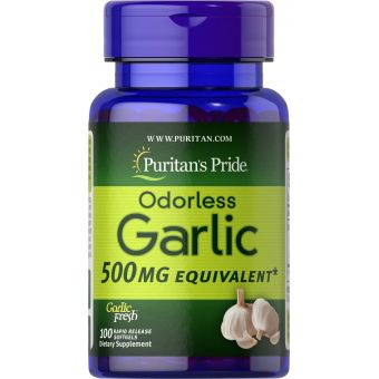 Чеснок, Odorless Garlic, Puritan's Pride, без запаха, 500 мг, 100 капсул